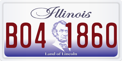 IL license plate B041860