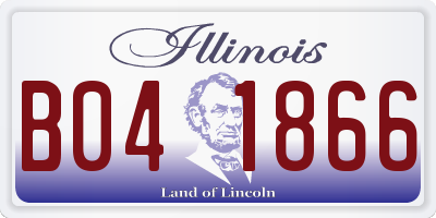IL license plate B041866