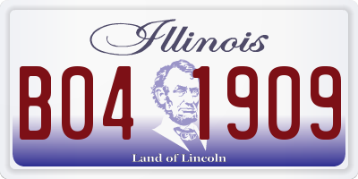 IL license plate B041909