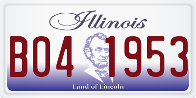 IL license plate B041953