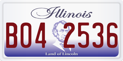 IL license plate B042536