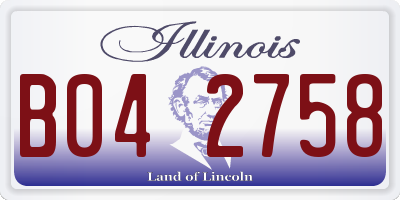 IL license plate B042758