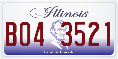 IL license plate B043521