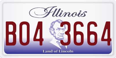 IL license plate B043664