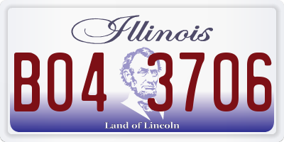 IL license plate B043706