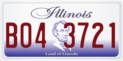 IL license plate B043721