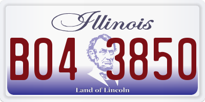 IL license plate B043850