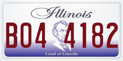 IL license plate B044182