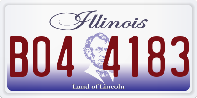 IL license plate B044183