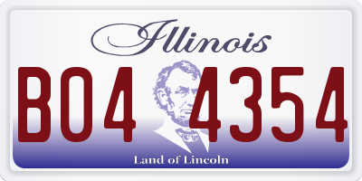 IL license plate B044354