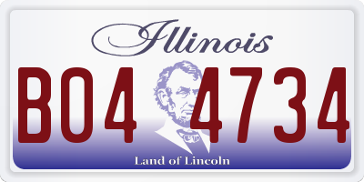 IL license plate B044734