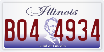IL license plate B044934