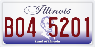 IL license plate B045201
