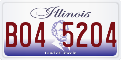 IL license plate B045204