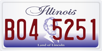 IL license plate B045251