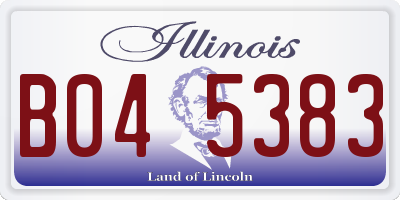 IL license plate B045383