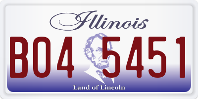 IL license plate B045451