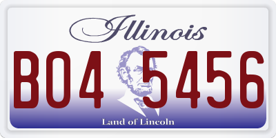 IL license plate B045456