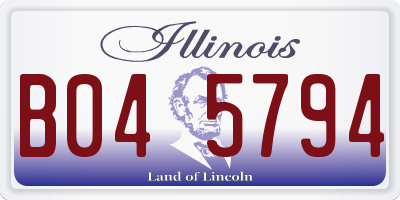 IL license plate B045794