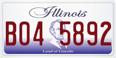 IL license plate B045892