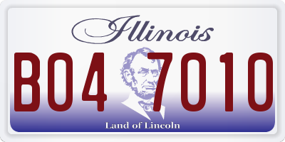 IL license plate B047010