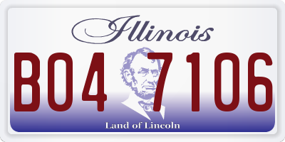 IL license plate B047106