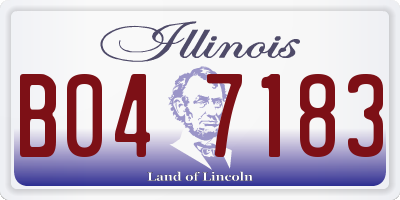 IL license plate B047183
