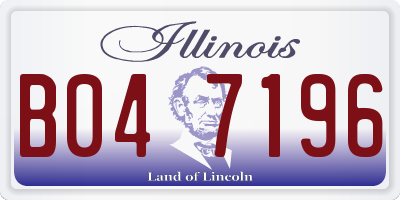 IL license plate B047196