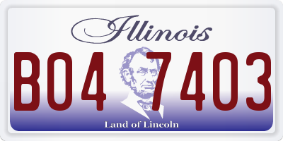 IL license plate B047403