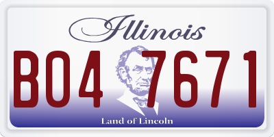 IL license plate B047671