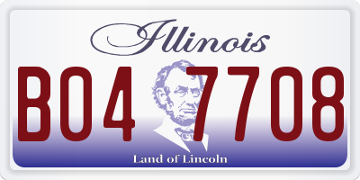 IL license plate B047708