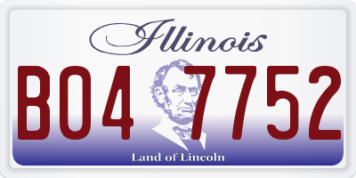 IL license plate B047752