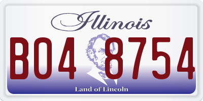 IL license plate B048754