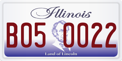 IL license plate B050022