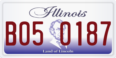 IL license plate B050187