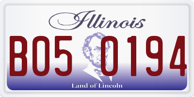 IL license plate B050194
