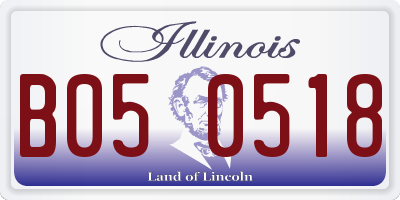 IL license plate B050518