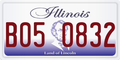 IL license plate B050832