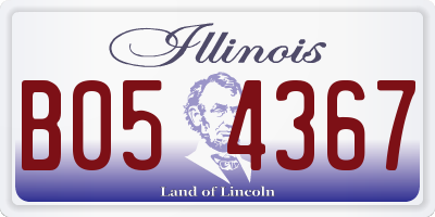 IL license plate B054367