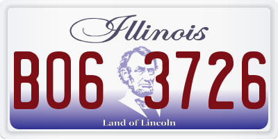 IL license plate B063726