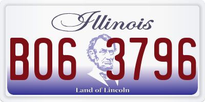 IL license plate B063796
