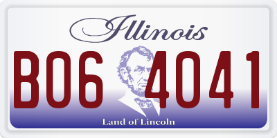 IL license plate B064041
