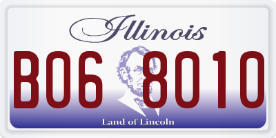 IL license plate B068010