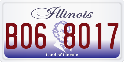 IL license plate B068017