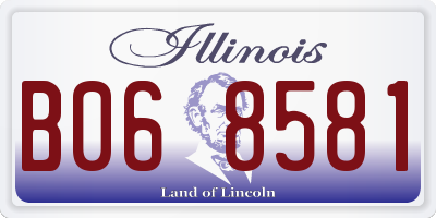 IL license plate B068581