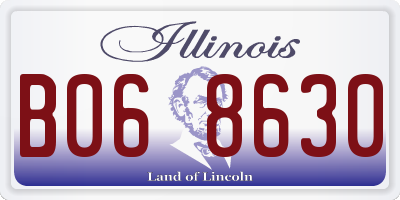 IL license plate B068630