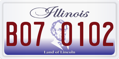 IL license plate B070102