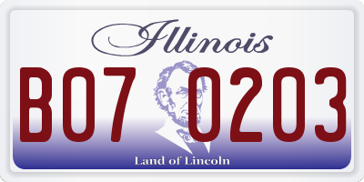 IL license plate B070203