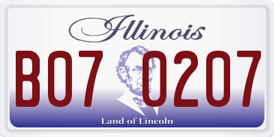 IL license plate B070207