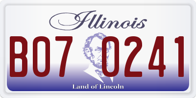 IL license plate B070241
